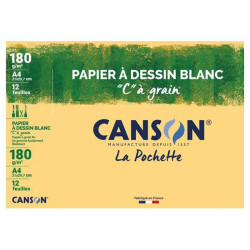 Papier Dessin Canson C à Grain A4 180g – 12 Feuilles