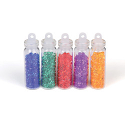 Lot de 5 flacons de micro-billes Diamants coloris vif Graine Créative de 20 g