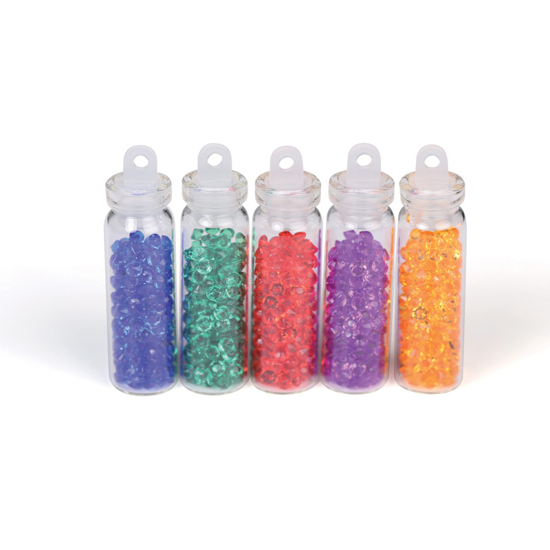 Lot de 5 flacons de micro-billes Diamants coloris vif Graine Créative de 20 g