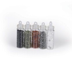 Lot de 5 flacons de micro-billes Diamants coloris classique Graine Créative
