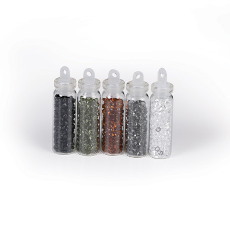 Lot de 5 flacons de micro-billes Diamants coloris classique Graine Créative