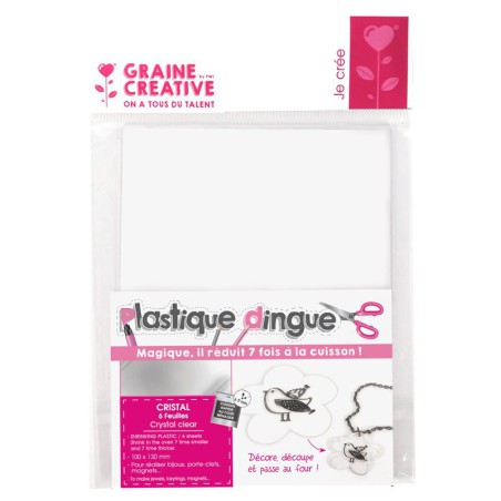 Plastique Dingue Cristal Graine Créative - Pack de 6 Feuilles 10x13cm pour des créations scintillantes.