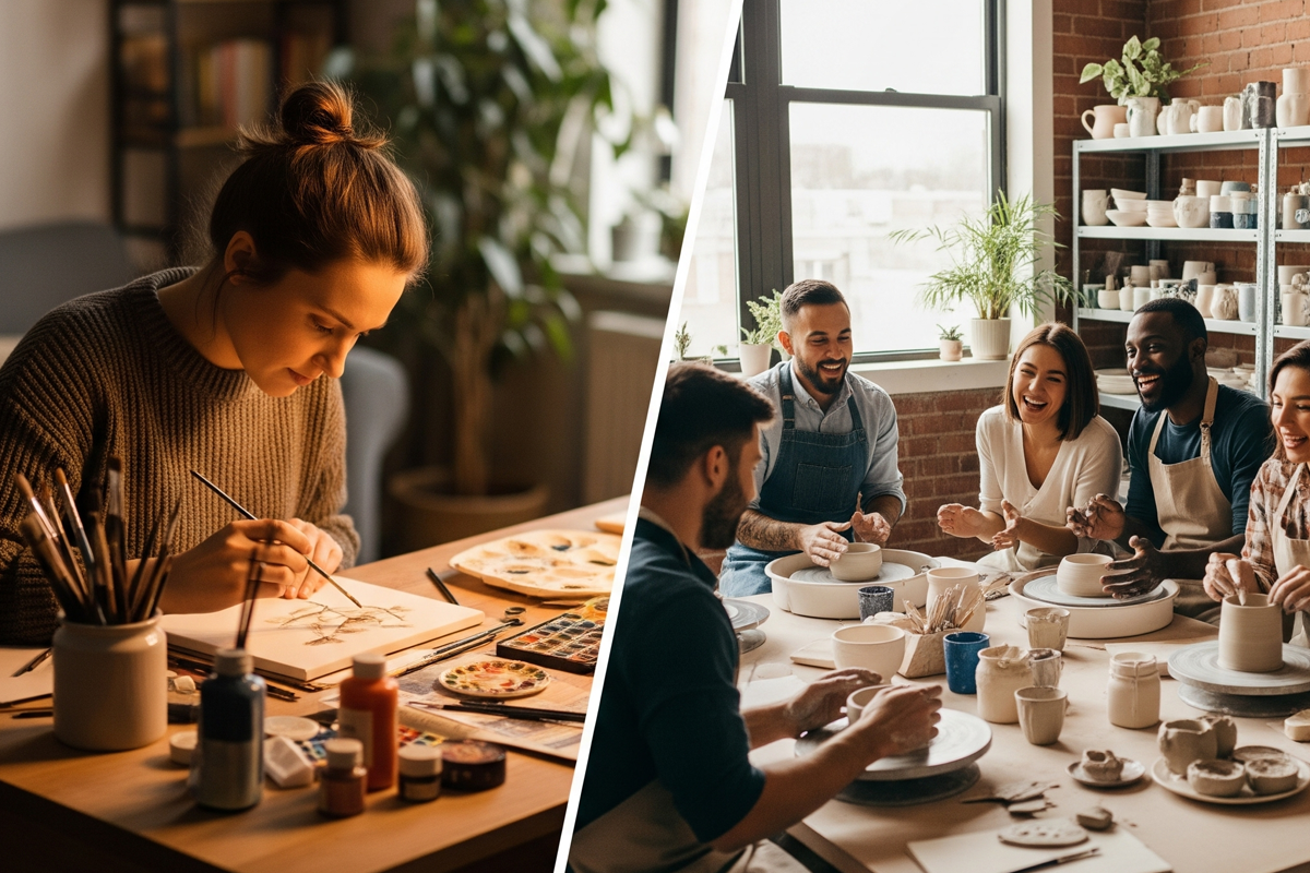 Apprendre une activité créative : Seul(e) ou en groupe ? Le guide pour choisir.