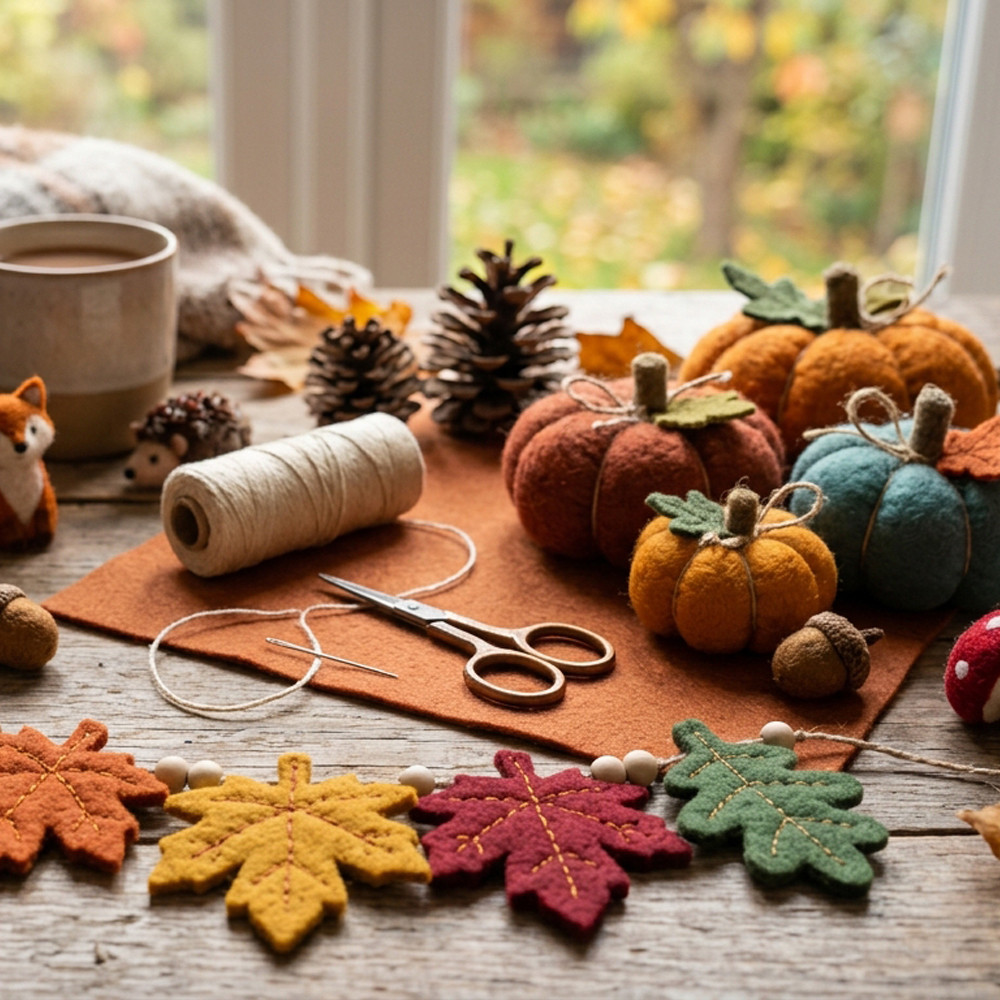 Créations automne en feutrine : 15 idées DIY faciles et chaleureuses