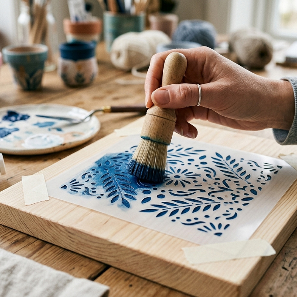 Quel matériel est indispensable pour débuter la peinture au pochoir ?